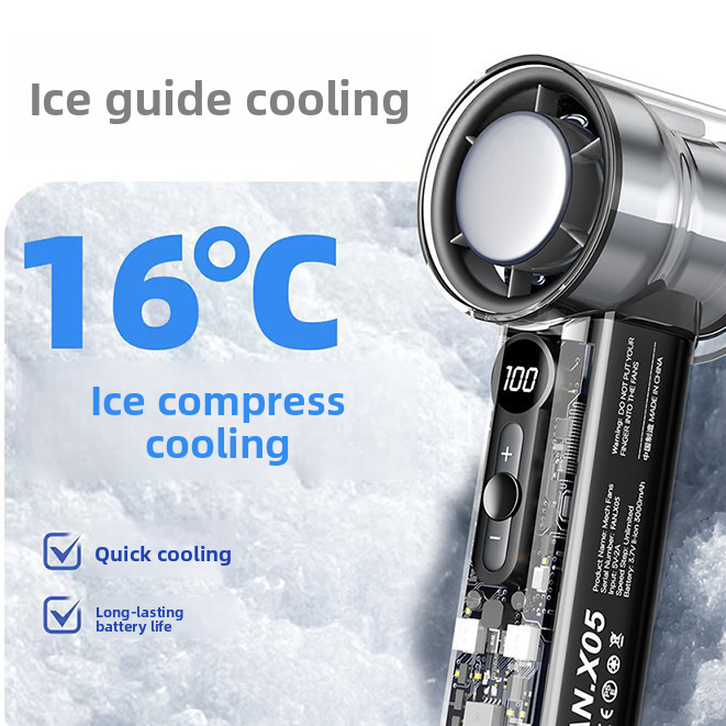 Transparent USB Rechargeable Handheld Cooling Fan